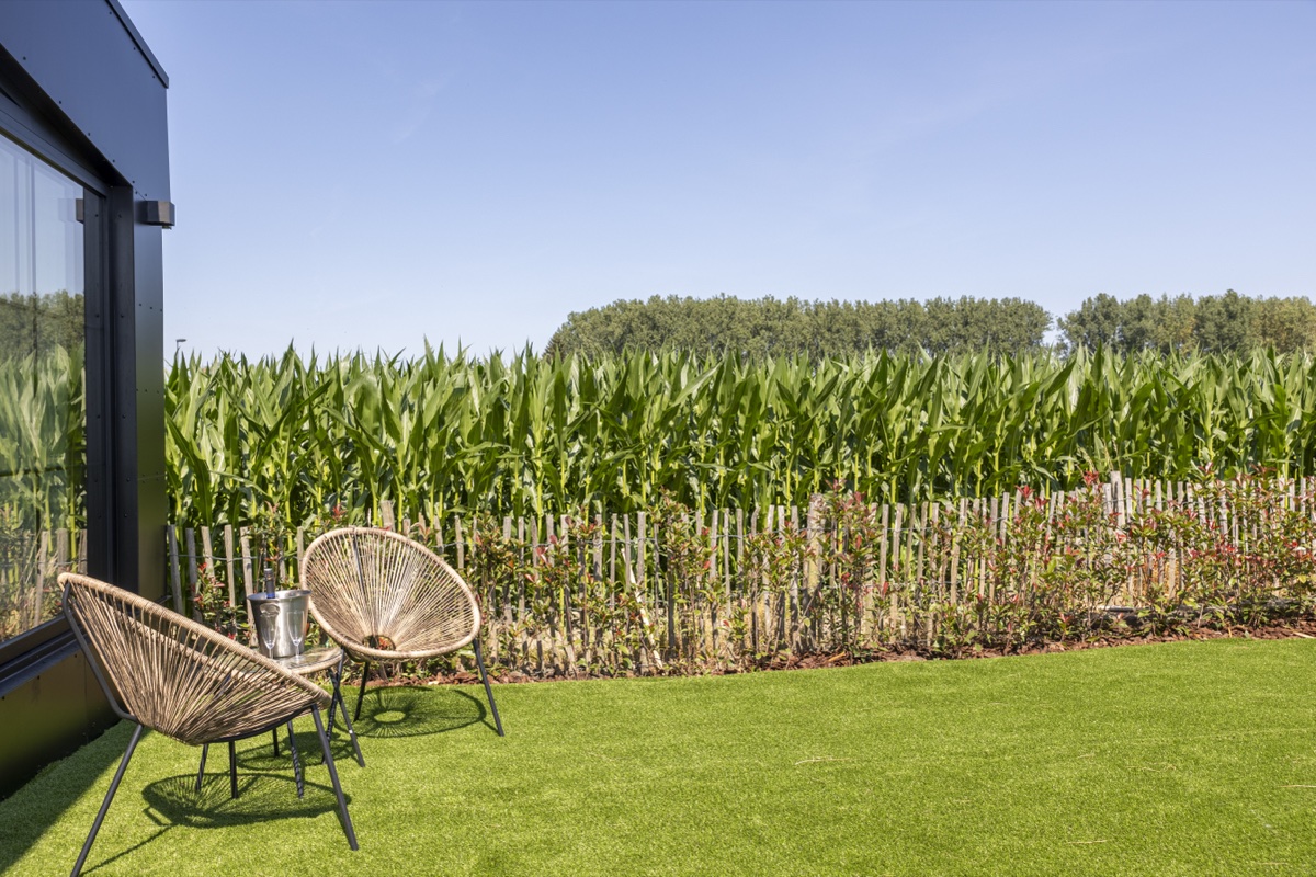 Tuin en terras B&B Burgemeestershof Massemen — overnachten in het groen